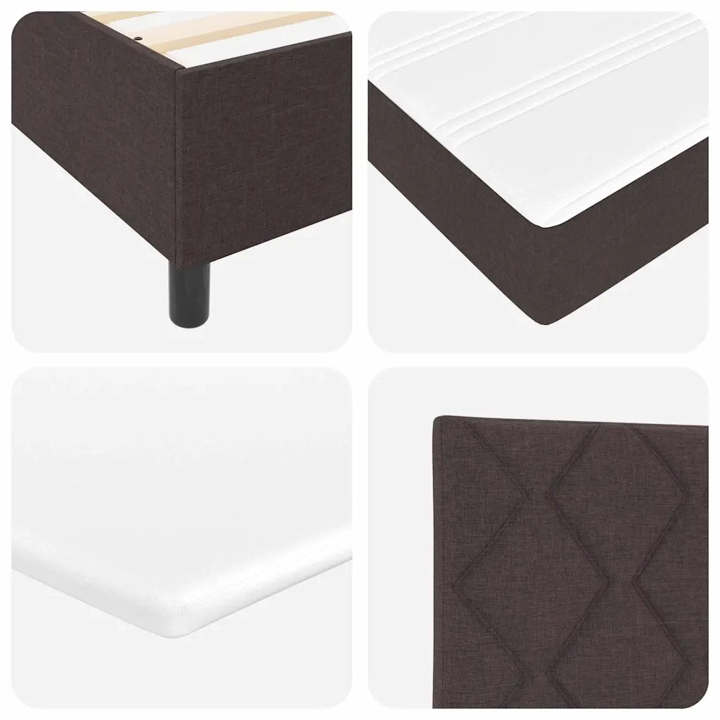 Letto a molle con materasso Marrone scuro 140 x 190 cm Tessuto 3340623