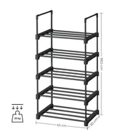 Scarpiera VALORA - Ripiano in metallo nero per corridoio, LSA005B02