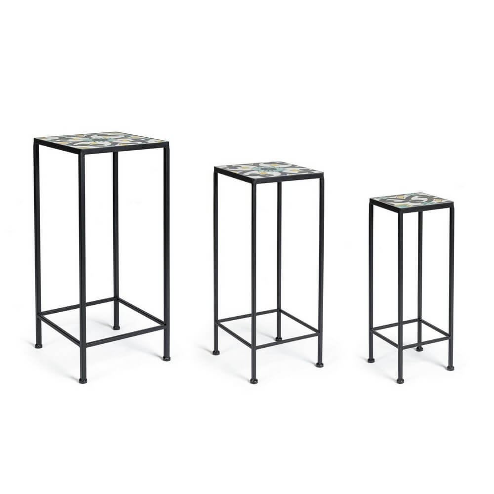 Set 3 tavolini quadrati impilabili - VIONEL