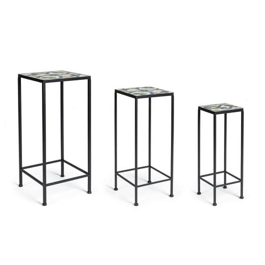 Set 3 tavolini quadrati impilabili - VIONEL