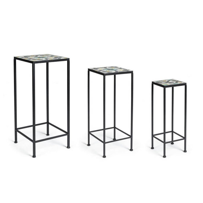 Set 3 tavolini quadrati impilabili - VIONEL