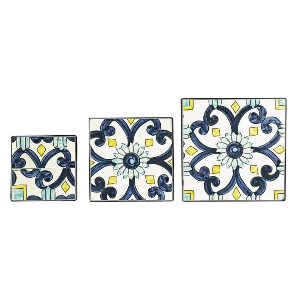 Set 3 tavolini quadrati impilabili - VIONEL