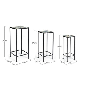 Set 3 tavolini quadrati impilabili - VIONEL