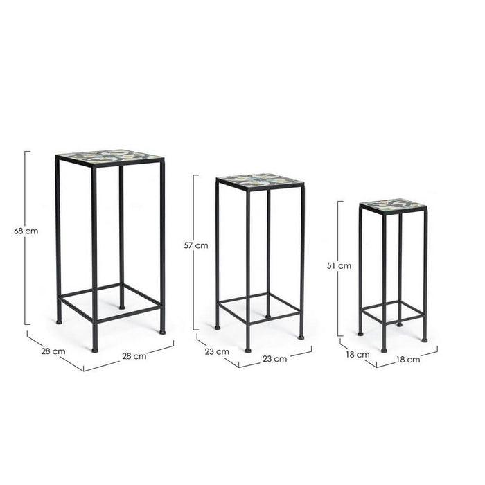 Set 3 tavolini quadrati impilabili - VIONEL