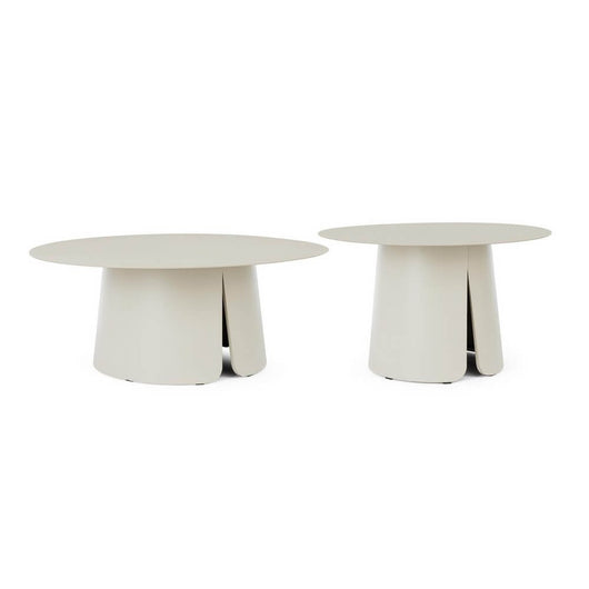 Tavolini Alluminio Antracite Moderni da Interno 70+90 - KIRELL Colore: Tortora