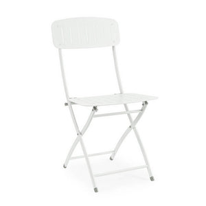 Set 2 Sedie Pieghevoli Acciaio Bianco da Esterno - ZAMIRA
