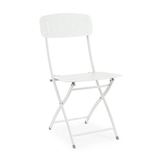 Set 2 Sedie Pieghevoli Acciaio Bianco da Esterno - ZAMIRA