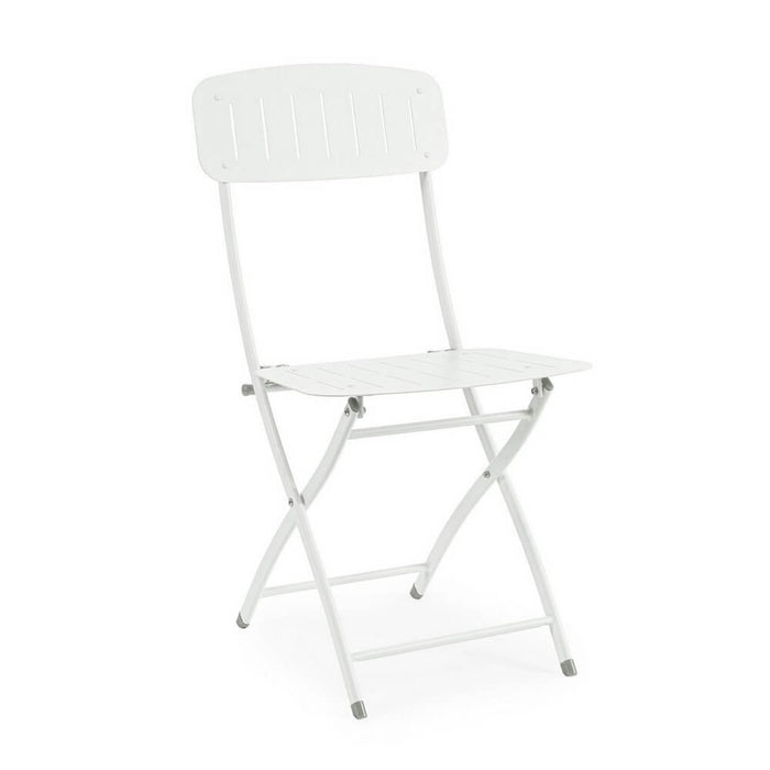 Set 2 Sedie Pieghevoli Acciaio Bianco da Esterno - ZAMIRA