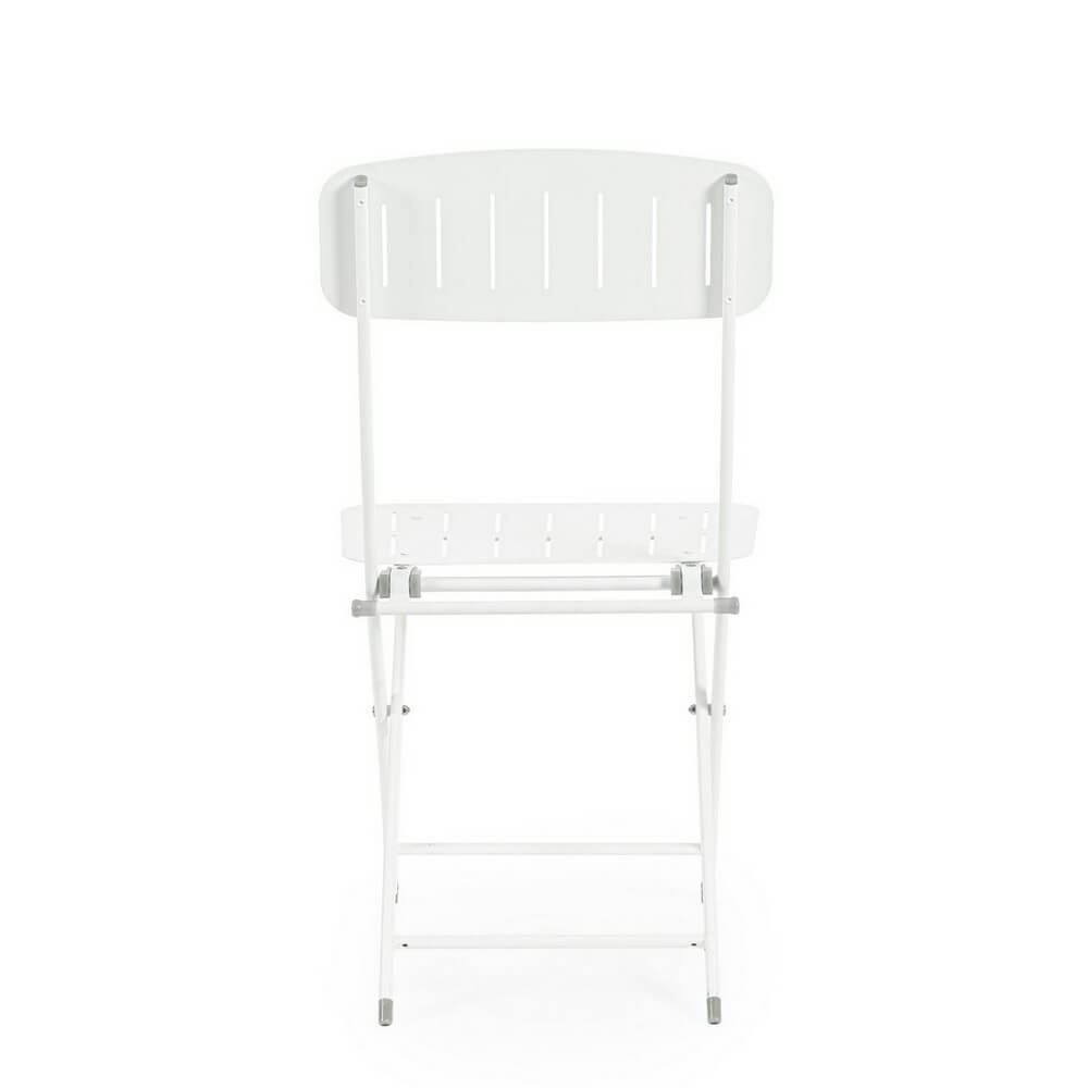 Set 2 Sedie Pieghevoli Acciaio Bianco da Esterno - ZAMIRA