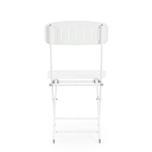 Set 2 Sedie Pieghevoli Acciaio Bianco da Esterno - ZAMIRA