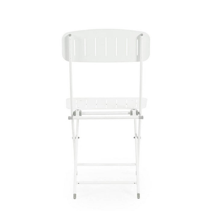 Set 2 Sedie Pieghevoli Acciaio Bianco da Esterno - ZAMIRA