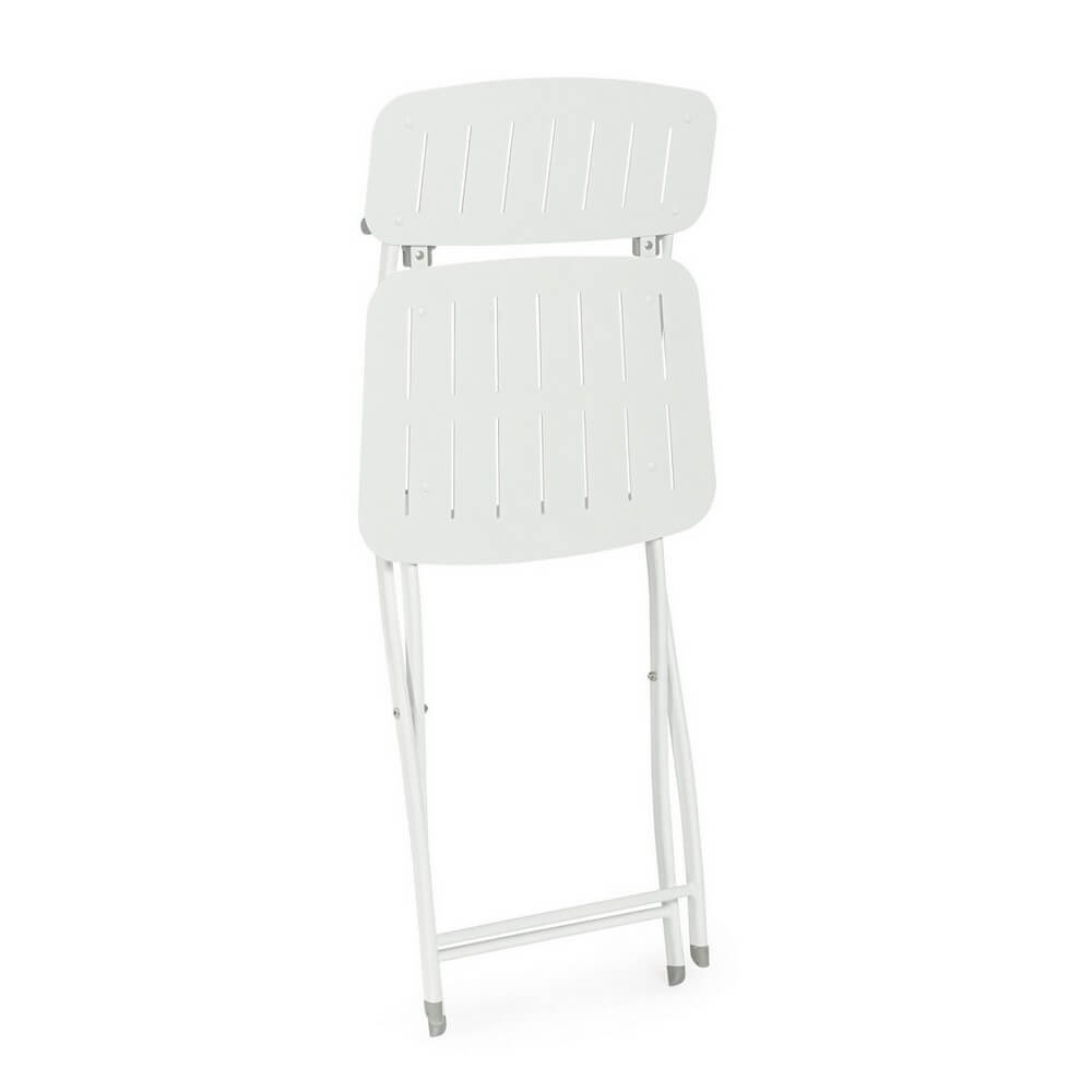 Set 2 Sedie Pieghevoli Acciaio Bianco da Esterno - ZAMIRA