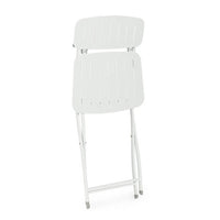 Set 2 Sedie Pieghevoli Acciaio Bianco da Esterno - ZAMIRA