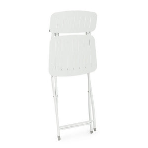 Set 2 Sedie Pieghevoli Acciaio Bianco da Esterno - ZAMIRA