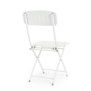 Set 2 Sedie Pieghevoli Acciaio Bianco da Esterno - ZAMIRA