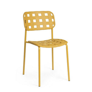 Set 4 Sedie da Giardino Acciaio Antracite Industriale - FAYLON Colore: Giallo