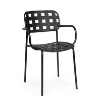 Set 4 Sedie da Giardino Acciaio Grigio Moderno da Esterno - FAYLON Colore: Antracite