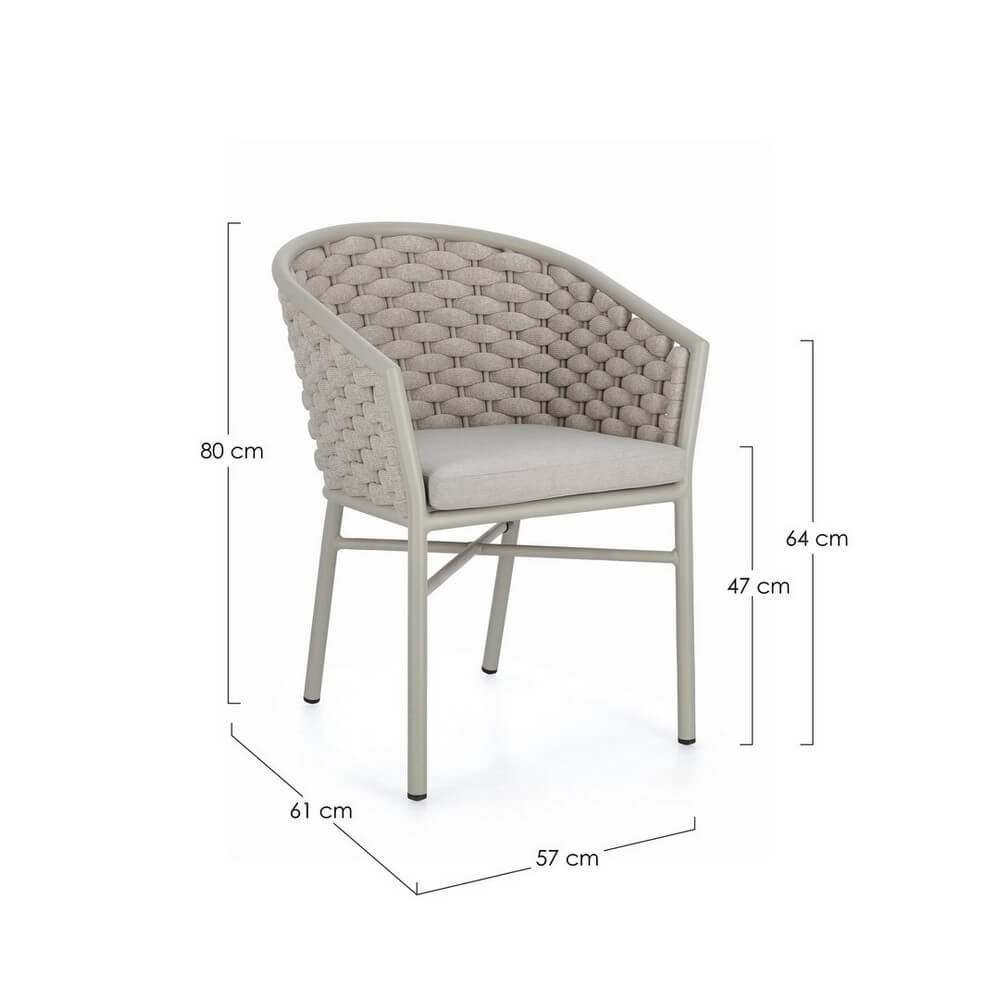 Sedia con braccioli e cuscino colore Saturn - NIREYA