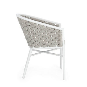 Sedia con braccioli e cuscino colore bianco - NIREYA