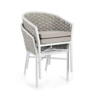 Sedia con braccioli e cuscino colore bianco - NIREYA