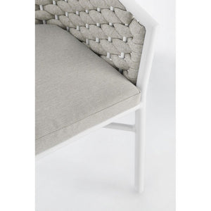 Sedia con braccioli e cuscino colore bianco - NIREYA