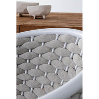 Sedia con braccioli e cuscino colore bianco - NIREYA