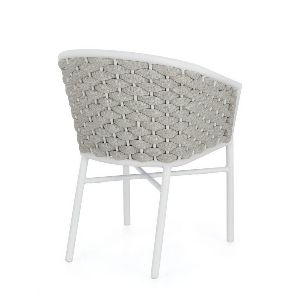 Sedia con braccioli e cuscino colore bianco - NIREYA