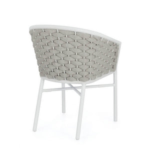 Sedia con braccioli e cuscino colore bianco - NIREYA