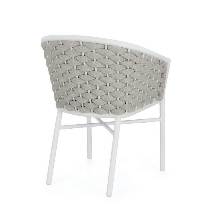 Sedia con braccioli e cuscino colore bianco - NIREYA