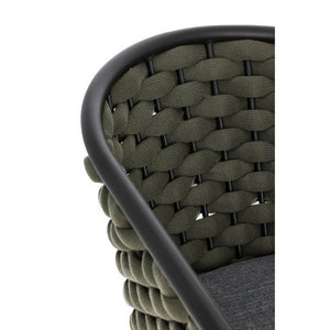 Set 4 Sedie con Braccioli Alluminio Verde da Esterno - NIREYA