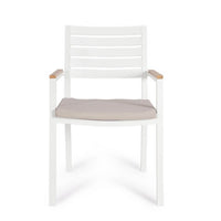 Sedia con braccioli e cuscino bianco - CARMEYA