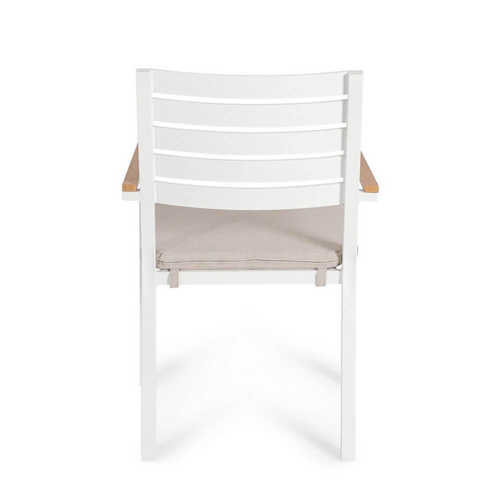 Sedia con braccioli e cuscino bianco - CARMEYA