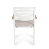 Sedia con braccioli e cuscino bianco - CARMEYA