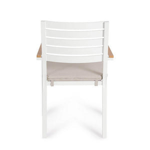 Sedia con braccioli e cuscino bianco - CARMEYA