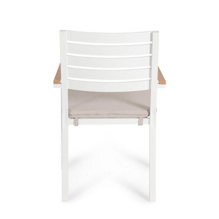 Sedia con braccioli e cuscino bianco - CARMEYA