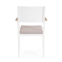 Sedia con braccioli e cuscino bianco - VELISSA