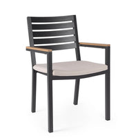 Set 4 Sedie con Braccioli Alluminio Antracite da Esterno - CARMEYA