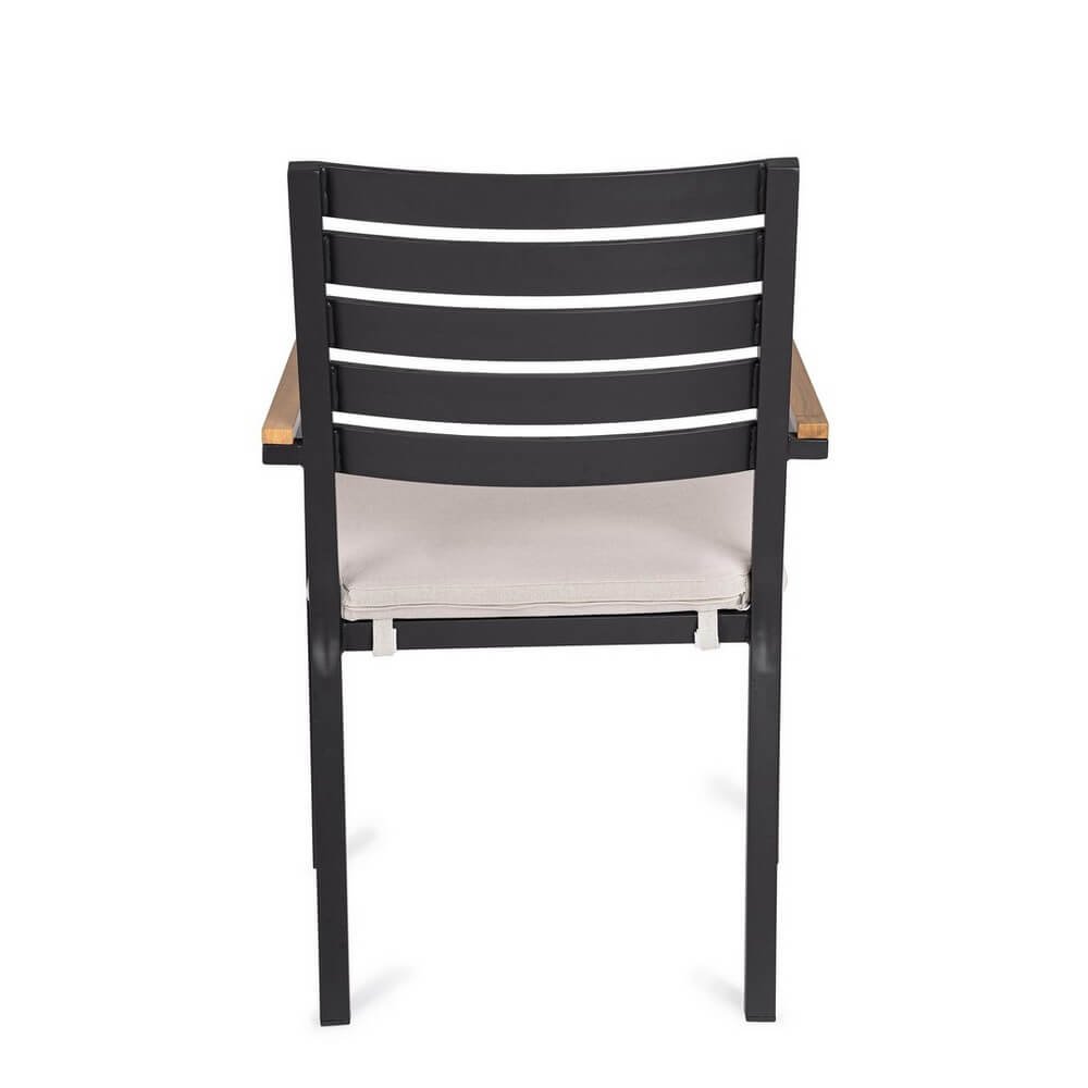 Set 4 Sedie con Braccioli Alluminio Antracite da Esterno - CARMEYA