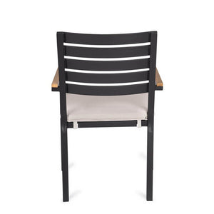 Set 4 Sedie con Braccioli Alluminio Antracite da Esterno - CARMEYA