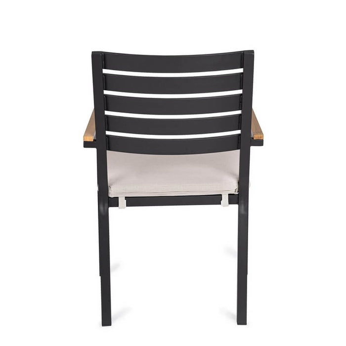 Set 4 Sedie con Braccioli Alluminio Antracite da Esterno - CARMEYA