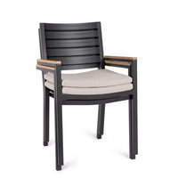 Set 4 Sedie con Braccioli Alluminio Antracite da Esterno - CARMEYA