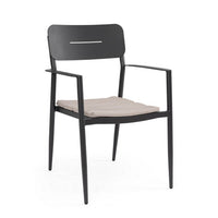 Set 4 Sedie con Braccioli Alluminio Antracite Moderno Esterno - ZANDOR