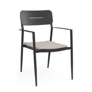 Set 4 Sedie con Braccioli Alluminio Antracite Moderno Esterno - ZANDOR