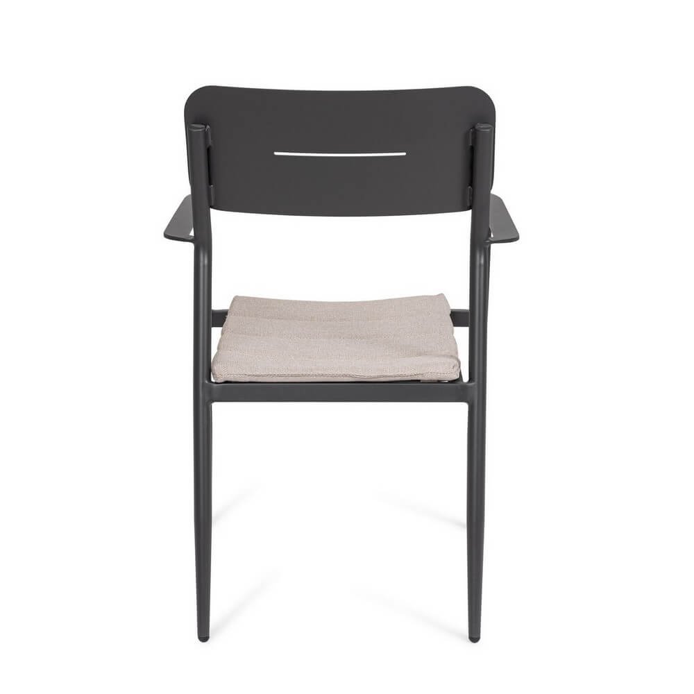 Set 4 Sedie con Braccioli Alluminio Antracite Moderno Esterno - ZANDOR