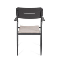 Set 4 Sedie con Braccioli Alluminio Antracite Moderno Esterno - ZANDOR