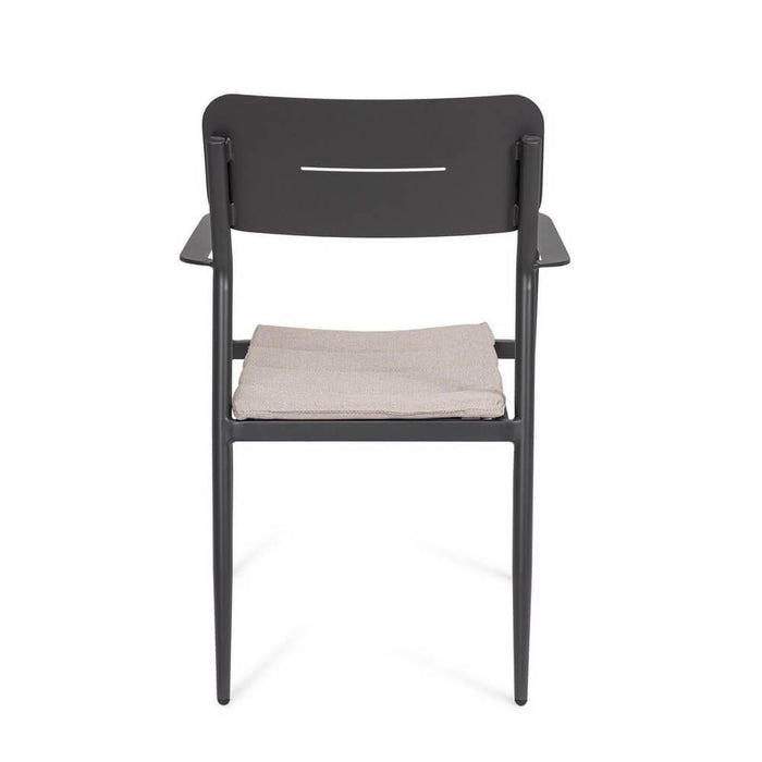 Set 4 Sedie con Braccioli Alluminio Antracite Moderno Esterno - ZANDOR