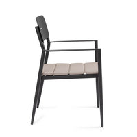 Set 4 Sedie con Braccioli Alluminio Antracite Moderno Esterno - ZANDOR