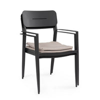 Set 4 Sedie con Braccioli Alluminio Antracite Moderno Esterno - ZANDOR