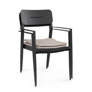 Set 4 Sedie con Braccioli Alluminio Antracite Moderno Esterno - ZANDOR