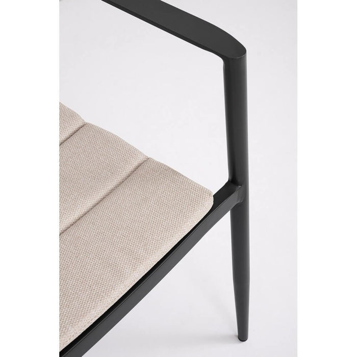 Set 4 Sedie con Braccioli Alluminio Antracite Moderno Esterno - ZANDOR